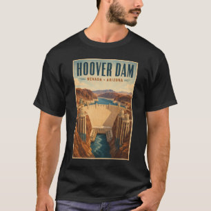 Illustration des Hoover-Staudamm-Kraftwerks Reise T-Shirt