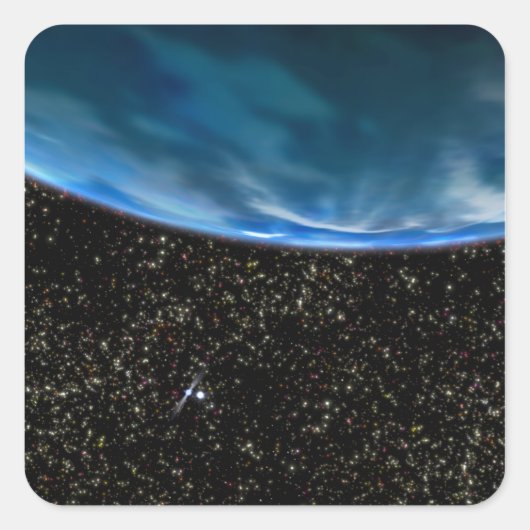 Illustration des Horizonts der Erde Quadratischer Aufkleber (Vorderseite)