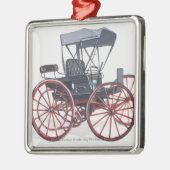 Illustration des horseless Wagens Silbernes Ornament (Links)