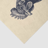 Illustration des Hühnerinks auf Tan-Dekoupage Seidenpapier (Detail)