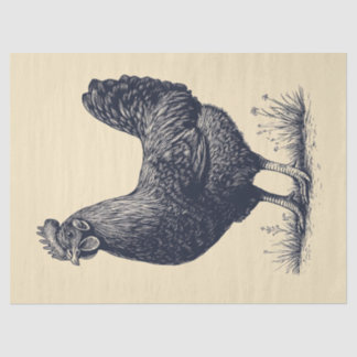 Illustration des Hühnerinks auf Tan-Dekoupage Seidenpapier