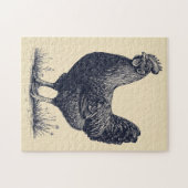 Illustration des Hühnerinks auf Tan Puzzle (Horizontal)