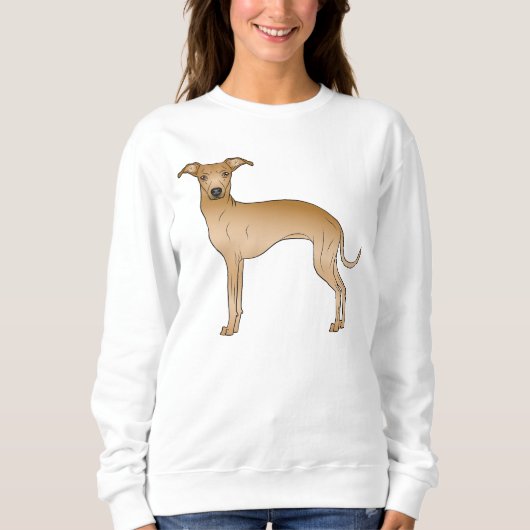 Illustration des italienischen Greyhound-Cartoon Sweatshirt (Vorderseite)