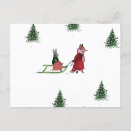 Illustration des kalten Wintertages Postkarte