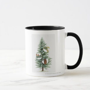 Illustration des Koniferenbaums mit Kegeln Tasse