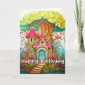 Illustration des kreativen Abstrakten Pilzhauses Karte (Vorderseite)