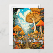 Illustration des kreativen Abstrakten Pilzwaldes Postkarte (Vorne/Hinten)