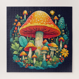 Illustration des kreativen Abstrakten Pilzwaldes Puzzle