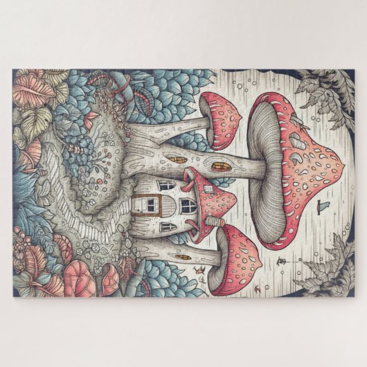 Illustration des kreativen Psychedelic Mushroom Ho Puzzle (Horizontal)