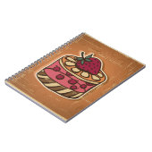 Illustration des Kuchens in der Retro Art Notizblock (Linke Seite)