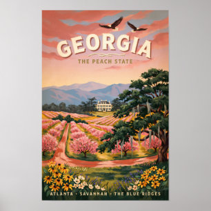 Illustration des Landes Georgien, Reise-, Kunst- V Poster