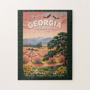 Illustration des Landes Georgien, Reise-, Kunst- V Puzzle