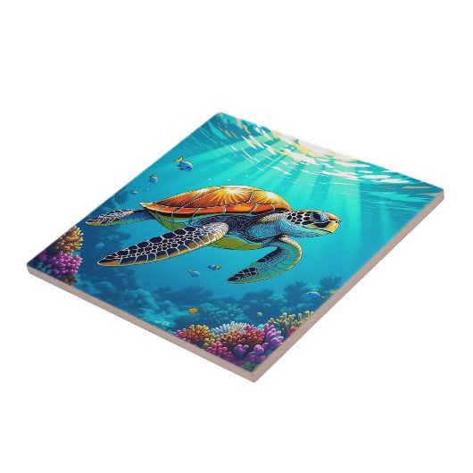 Illustration des lebendigen Meeres von Meeresschil Fliese (Seite)