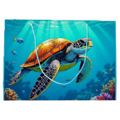 Illustration des lebendigen Meeres von Meeresschil Große Geschenktüte (Rückseite)