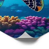 Illustration des lebendigen Meeres von Meeresschil Poster (Ecke)