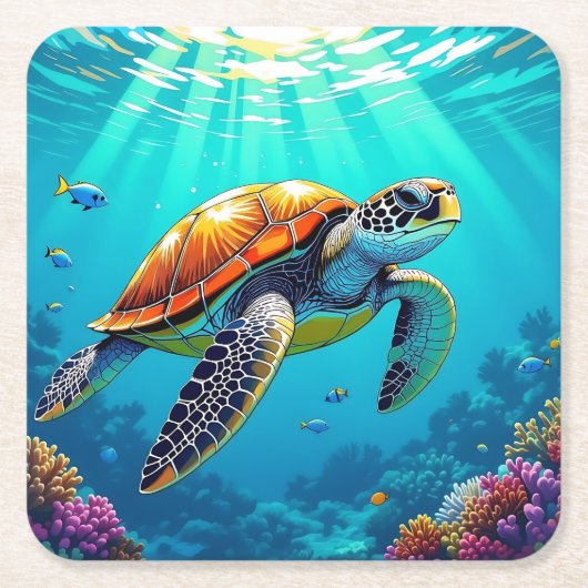 Illustration des lebendigen Meeres von Meeresschil Rechteckiger Pappuntersetzer (Vorderseite)