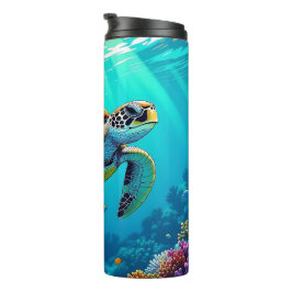 Illustration des lebendigen Meeres von Meeresschil Thermosbecher