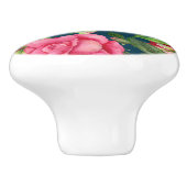 Illustration des lebendigen, rosa Blumenkreides Keramikknauf (Seitenansicht)