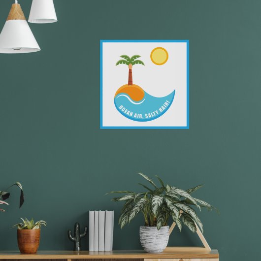 Illustration des lebendigen Strandes und des Meere Poster (Wohnzimmer 1)