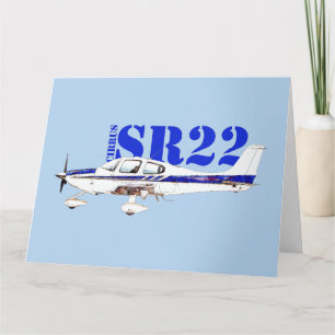 Illustration des Leichtflugzeugdesigns Cirrus SR22 Dankeskarte