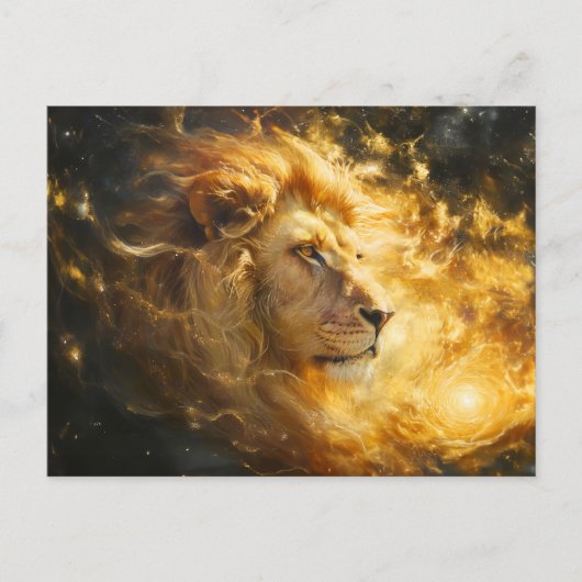 Illustration des Leo-Zodiaks Postkarte (Vorderseite)