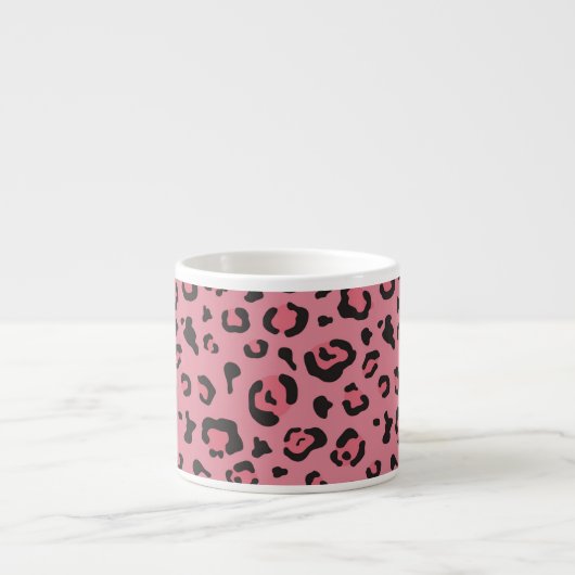 Illustration des Leopard-Rosa-Tieres Espressotasse (Vorderseite)