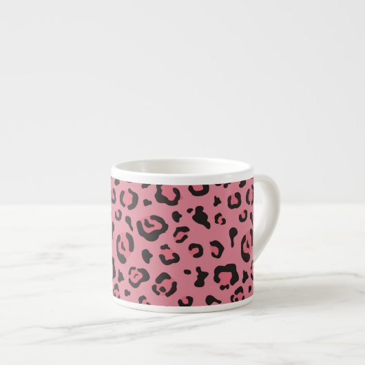 Illustration des Leopard-Rosa-Tieres Espressotasse (Vorderseite Rechts)