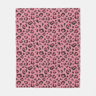 Illustration des Leopard-Rosa-Tieres Fleecedecke