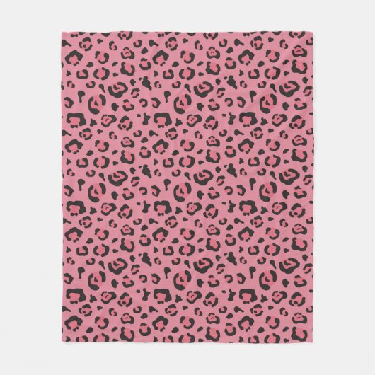 Illustration des Leopard-Rosa-Tieres Fleecedecke (Vorderseite)