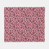 Illustration des Leopard-Rosa-Tieres Fleecedecke (Vorderseite (Horizontal))