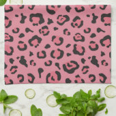 Illustration des Leopard-Rosa-Tieres Geschirrtuch (Gefaltet)