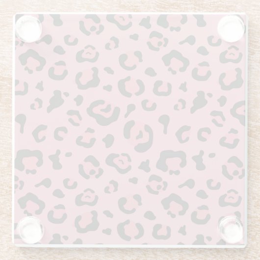 Illustration des Leopard-Rosa-Tieres Glasuntersetzer (Rückseite)