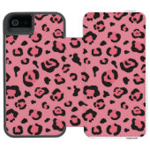 Illustration des Leopard-Rosa-Tieres Incipio iPhone Geldbeutel-Hülle (Folio Geöffnet)