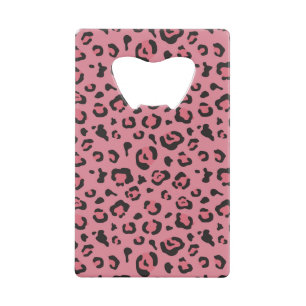 Illustration des Leopard-Rosa-Tieres Kreditkartenflaschenöffner