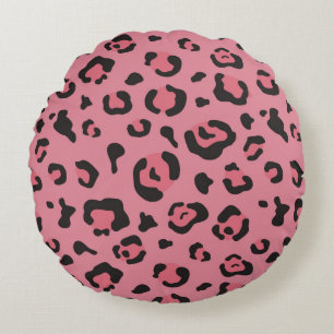 Illustration des Leopard-Rosa-Tieres Rundes Kissen