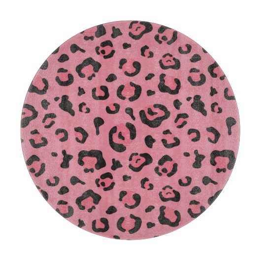 Illustration des Leopard-Rosa-Tieres Schneidebrett (Vorderseite)
