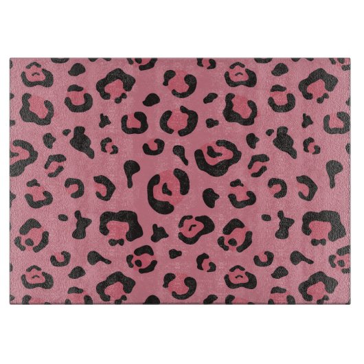 Illustration des Leopard-Rosa-Tieres Schneidebrett (Vorderseite)