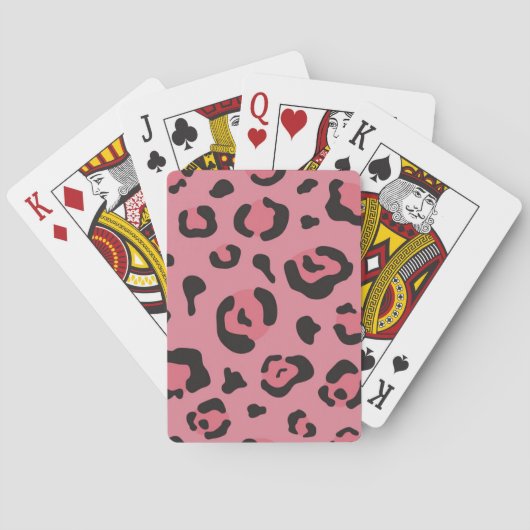 Illustration des Leopard-Rosa-Tieres Spielkarten (Rückseite)