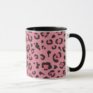 Illustration des Leopard-Rosa-Tieres Tasse