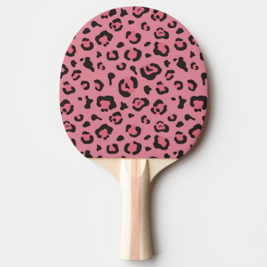 Illustration des Leopard-Rosa-Tieres Tischtennis Schläger (Vorderseite)