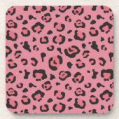 Illustration des Leopard-Rosa-Tieres Untersetzer (Vorderseite)
