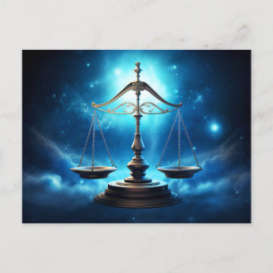 Illustration des Libra-Zodiaks Postkarte