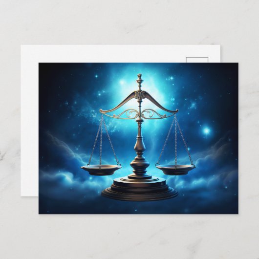 Illustration des Libra-Zodiaks Postkarte (Vorne/Hinten)