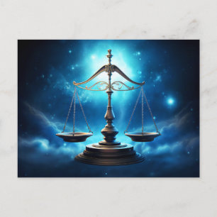 Illustration des Libra-Zodiaks Postkarte