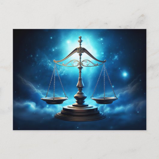 Illustration des Libra-Zodiaks Postkarte (Vorderseite)