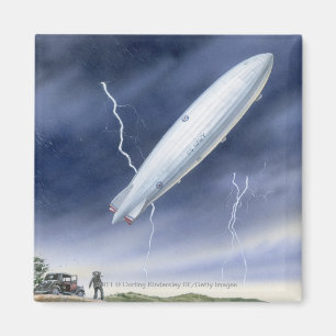 Illustration des Luftschiffs, das durch Blitz Magnet