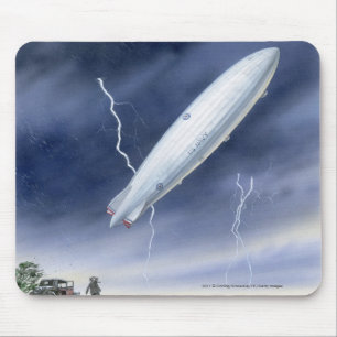 Illustration des Luftschiffs, das durch Blitz Mousepad