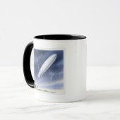Illustration des Luftschiffs, das durch Blitz Tasse (Vorderseite Links)