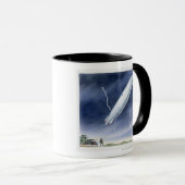 Illustration des Luftschiffs, das durch Blitz Tasse (VorderseiteRechts)