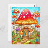 Illustration des Magischen Mushroom House Postkarte (Vorne/Hinten)